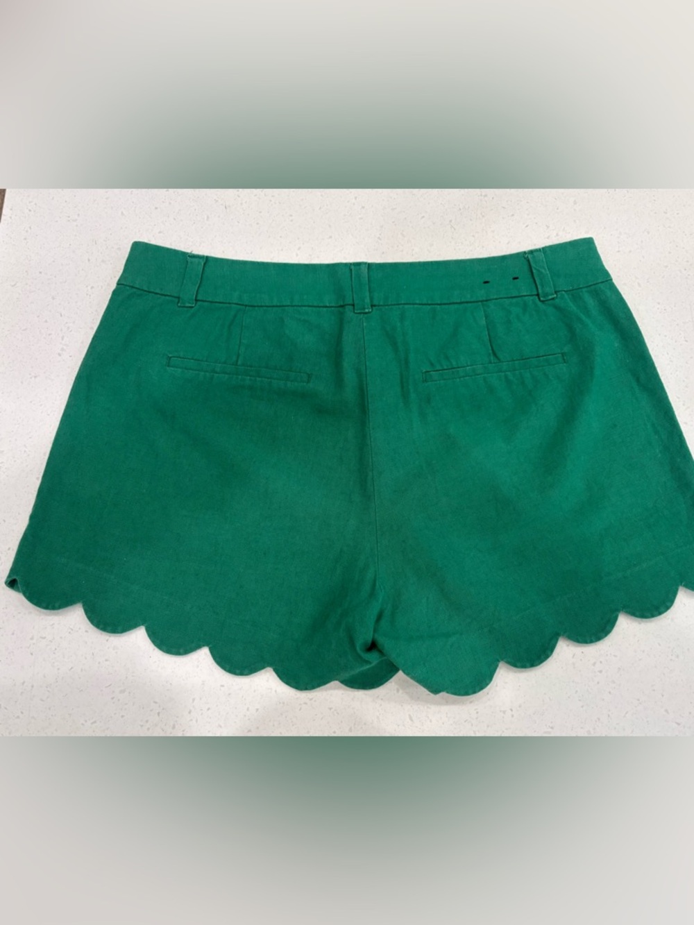 Set of 4 J. Crew Linen Scallop Hem Shorts Coral, Green, Black, White Size 10 - Picture 5 of 15